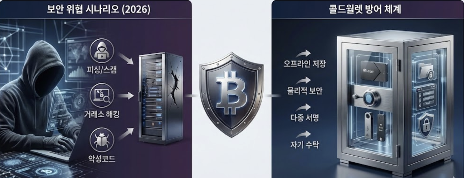 2026 비트코인 자산 보호를 위한 콜드월렛 추천 메인 인포그래픽